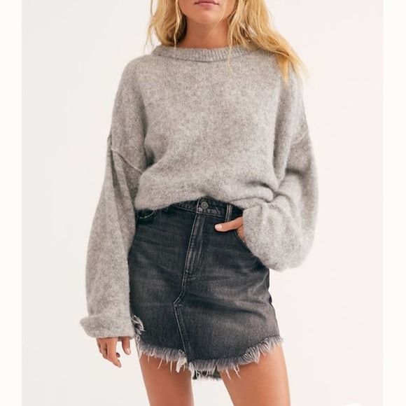 Free People Dresses & Skirts - Free People Bailey black jean skirt
